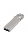 Anahtarlık halkalı gümüş metal 16 GB lazer baskılı promosyon USB bellek